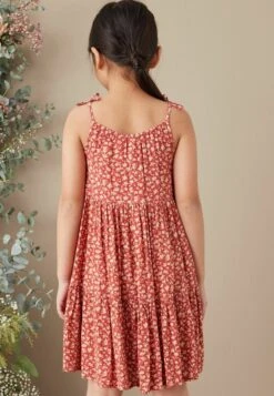 Next TIERED STRAPPY STANDARD - Freizeitkleid - Orange Ditsy -Berühmtes Bekleidungs Geschäft 05218fefa127494ba49a64261aa5e100