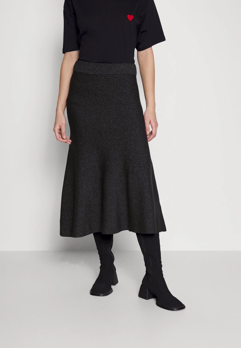FLARE GABRIEL SHINE MIDI SKIRT - A-Linien-Rock - Deep Coal 1 FLARE GABRIEL SHINE MIDI SKIRT - A-Linien-Rock - Deep Coal