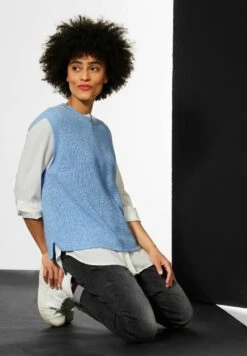 STREET ONE ÄRMELLOSER - Strickpullover - Blau 8 STREET ONE ÄRMELLOSER - Strickpullover - Blau -Berühmtes Bekleidungs Geschäft 607b47929a4643dd888c81cad996f48b