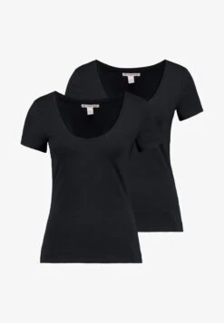 Anna Field 2 PACK - T-Shirt Basic - Black -Berühmtes Bekleidungs Geschäft 626abfe4c856419c8d89299736aecf07