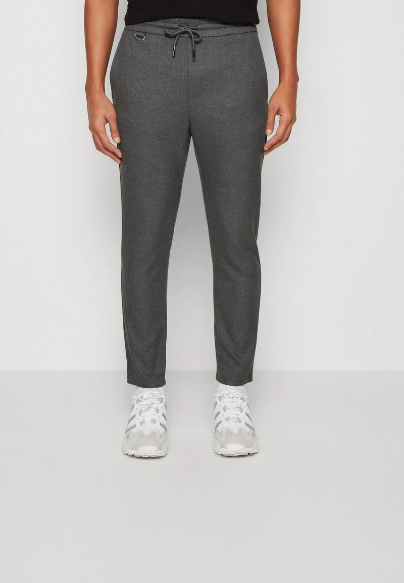 Only & Sons ONSLINUS TAP CROP PANT - Stoffhose - Medium Grey Melange 1 Only & Sons ONSLINUS TAP CROP PANT - Stoffhose - Medium Grey Melange