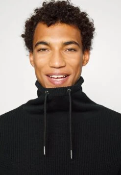 Pier One STRUCTURE BLOCK HIGH COLLAR - Strickjacke - Black -Berühmtes Bekleidungs Geschäft 8ae538afff544777a63a44071114fc02