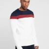 Pier One Langarmshirt - Offwhite/dark Blue
