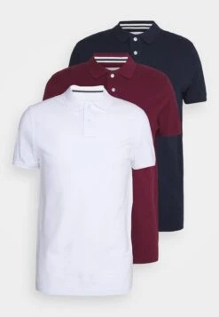 Pier One 3 PACK - Poloshirt - Bordeaux/white/dark Blue -Berühmtes Bekleidungs Geschäft 919efcdef1fb44a8aad58897d4dff9e4