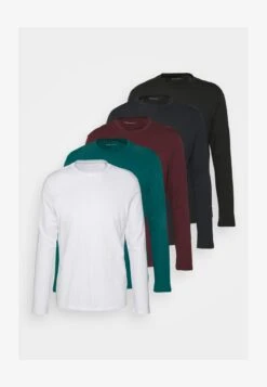 Pier One 5 PACK - Langarmshirt - White/dark Blue/black -Berühmtes Bekleidungs Geschäft d83220e9e54d43fcb8998bbd6af96e96