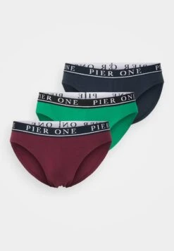 Pier One BRANDED WAISTBAND BRIEFS 3 PACK - Slip - Dark Blue /green/bordeaux -Berühmtes Bekleidungs Geschäft e4133ac12af345d2ba6dfa134f8b50cd