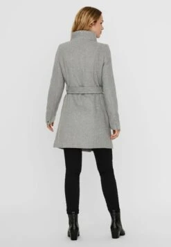Vero Moda VMTWODOPE BELT JACKET - Kurzmantel - Light Grey Melange -Berühmtes Bekleidungs Geschäft e8228019e7864fd1b9d88076de92c7b8