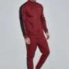SikSilk VELOUR PANELLED - Jogginghose - Burgundy